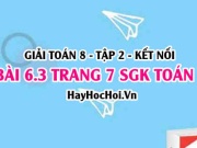 Bài 6.3 trang 7 Toán 8 Tập 2 Kết nối tri thức